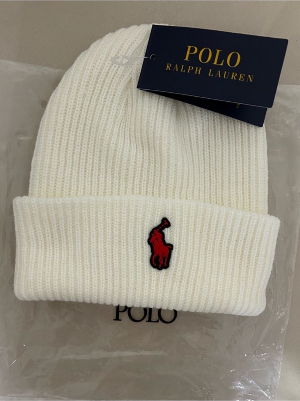 Beige Polo Ralph Lauren Beanie
